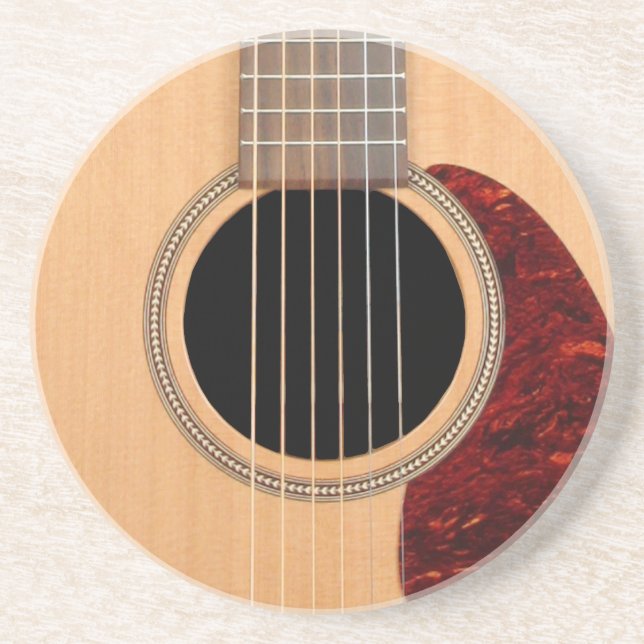 Dreadnought Acoustic 6-String Guitar Drink Coaster (Front)