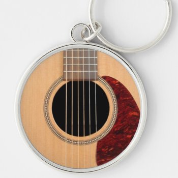 Dreadnought Acoustic 6 String Guitar Keychain by FlowstoneGraphics at Zazzle