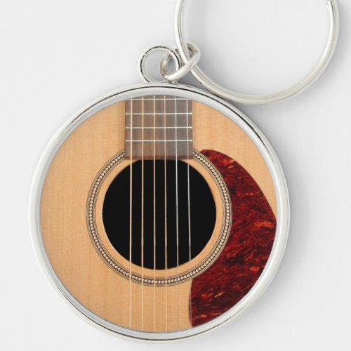 Dreadnought Acoustic 6 String Guitar Keychain