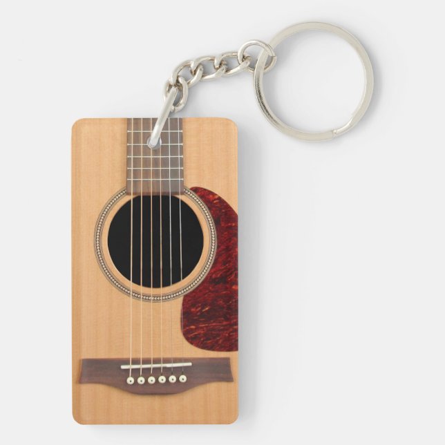 Dreadnought Acoustic 6-String Guitar Keychain (Back)