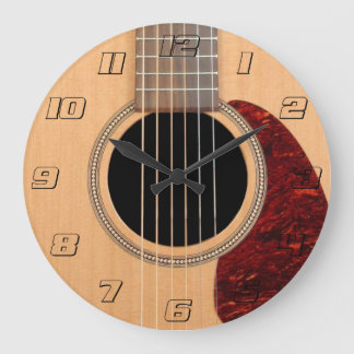 Dreadnought Acoustic 6-String Guitar Large Clock