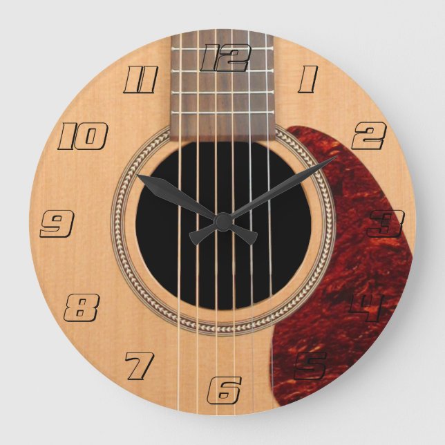 Dreadnought Acoustic 6-String Guitar Large Clock (Front)