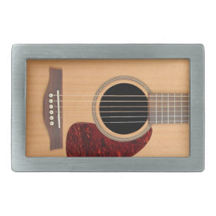 Dreadnought Acoustic 6 String Guitar Rectangular Belt Buckle
