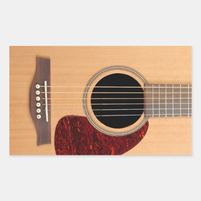 Dreadnought Acoustic 6 String Guitar Rectangular Sticker (Front)