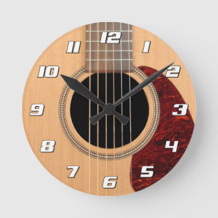 Dreadnought Acoustic 6-String Guitar Round Clock