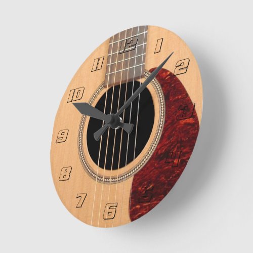 Dreadnought Acoustic 6 String Guitar Round Clock