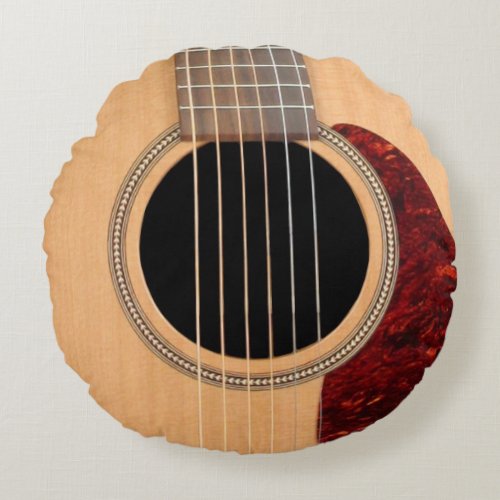 Dreadnought Acoustic 6 String Guitar Round Pillow