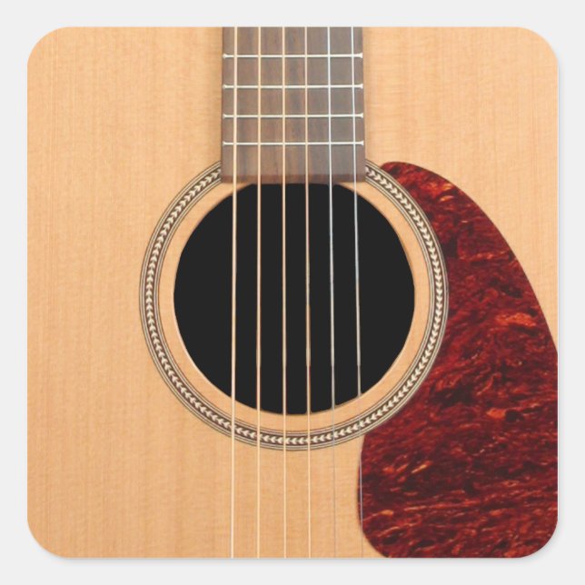 Dreadnought Acoustic 6-String Guitar Square Sticker (Front)