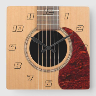 Dreadnought Acoustic 6-String Guitar Square Wall Clock