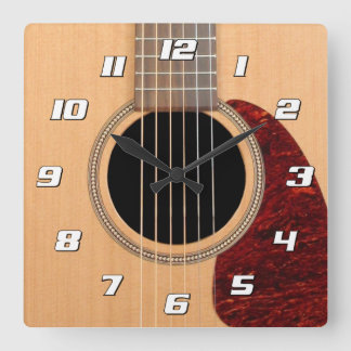 Dreadnought Acoustic 6-String Guitar Square Wall Clock