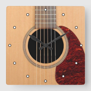 Dreadnought Acoustic 6-String Guitar Square Wall Clock