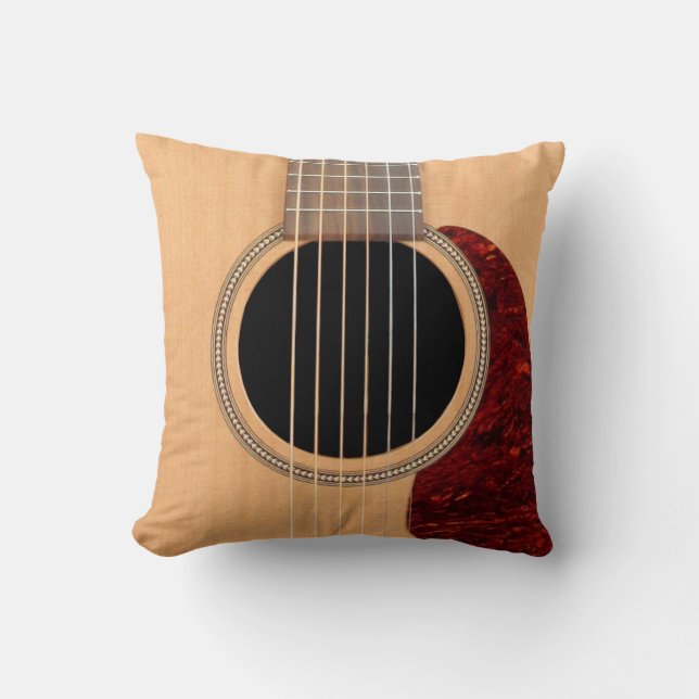 Dreadnought Acoustic 6 String Guitar Throw Pillow (Front)