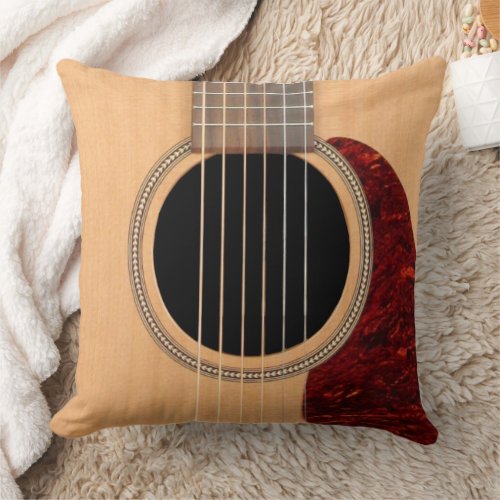 Dreadnought Acoustic 6 String Guitar Throw Pillow
