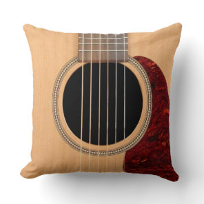 Dreadnought Acoustic 6-String Guitar Throw Pillow