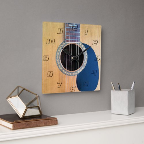Dreadnought Acoustic Guitar Square Wall Clock