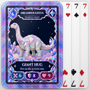 Dreadnoughtus Dinosaur, Rainbow Foil Art Poker Cards