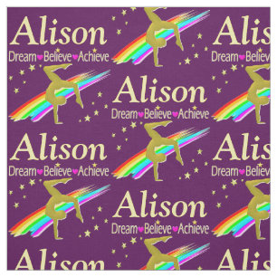 DREAM, ACHIEVE, BELIEVE CUSTOM GYMNASTICS FABRIC