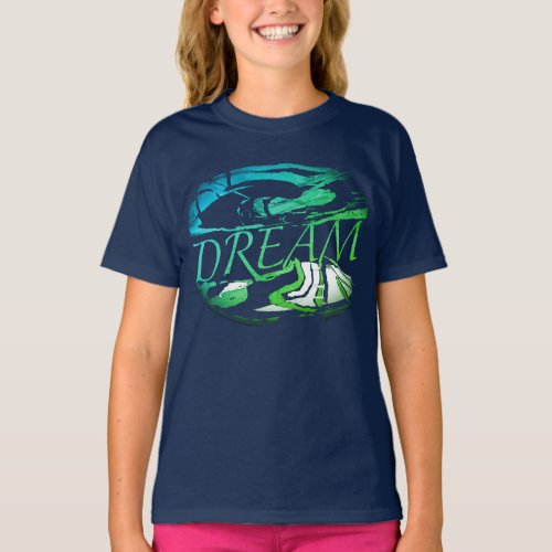 Dream Aqua Light Green Inspirational Art Design  T_Shirt