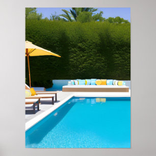 Dream backyard swimming pool photograph Art Poster