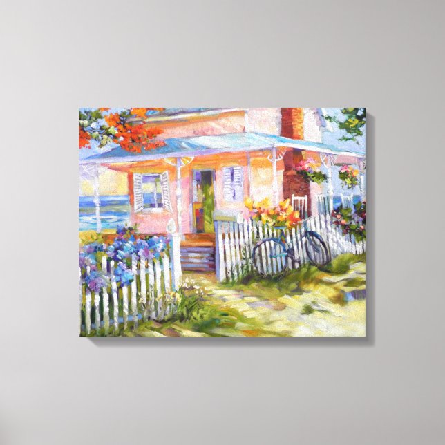 Dream Beach Cottage in Paradise Canvas Print (Front)