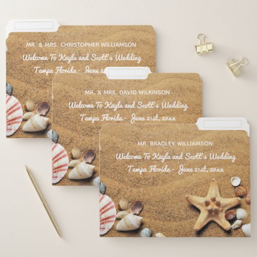 Dream Beach Destination Wedding Welcome Guests File Folder