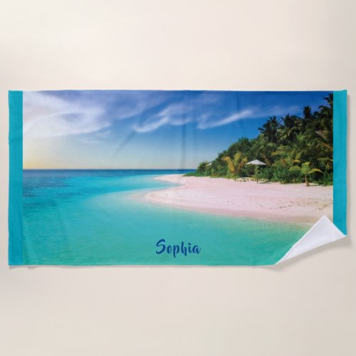 Dream Beach  personalized name   Beach Towel
