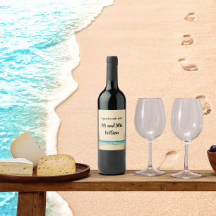 Dream Beach Themed Wedding Wine Labels
