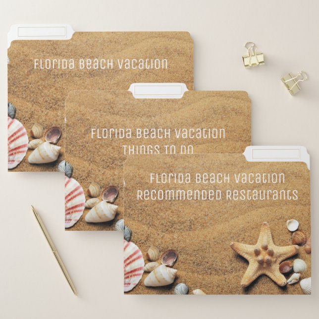 Dream Beach Vacation Rental Planning Organizer File Folder (Set)