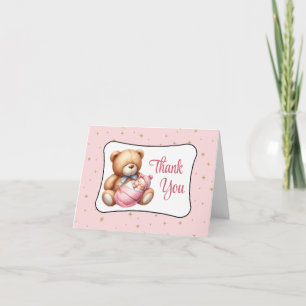 Dream Bear Baby Shower Letterpress Thank You Card