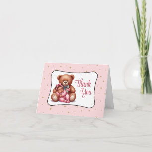 Dream Bear Baby Shower Letterpress Thank You Card