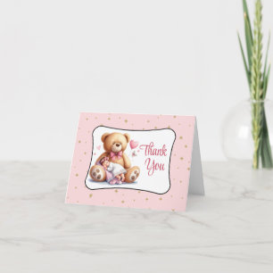 Dream Bear Baby Shower Letterpress Thank You Card