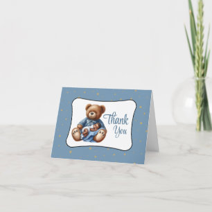 Dream Bear Baby Shower Letterpress Thank You Card