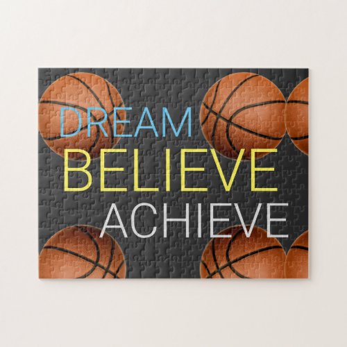 Dream Believe Achieve Basketball Jigsaw Puzzle