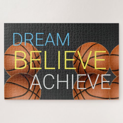 Dream Believe Achieve Basketball Jigsaw Puzzle