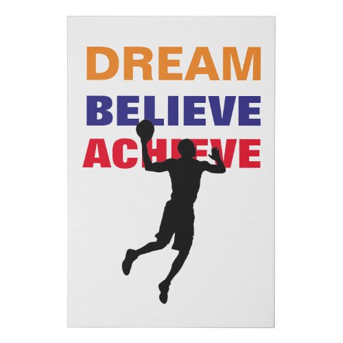 Dream Believe Achieve Basketball Pop Art Faux Canvas Print
