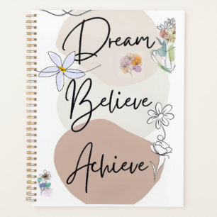 Dream Believe Achieve Motivational Floral Boho Spi Planner