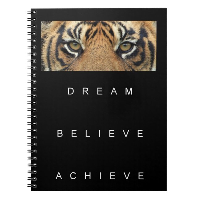 Dream Believe Achieve Motivational Inspirational Notebook (Front)
