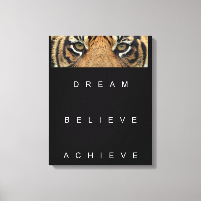 dream believe achieve motivational quote canvas print (Front)
