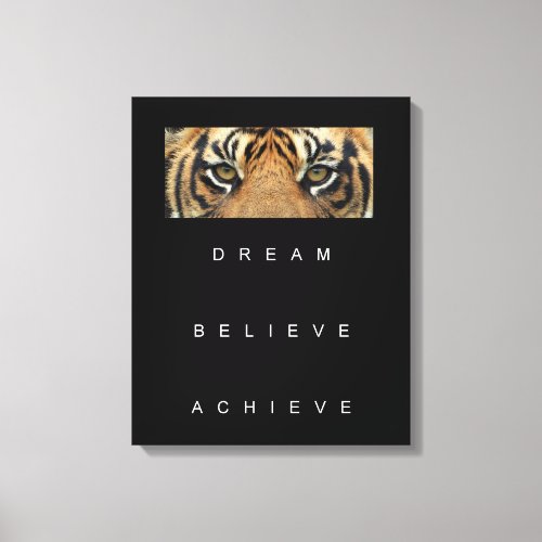 Dream Believe Achieve Motivational Quote Canvas Print