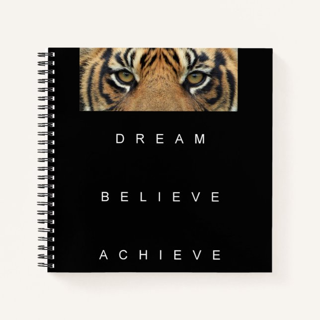 Dream Believe Achieve Motivational Quote Elegant Notebook (Front)