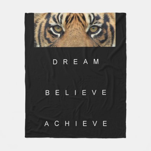 dream believe achieve motivational quote fleece blanket