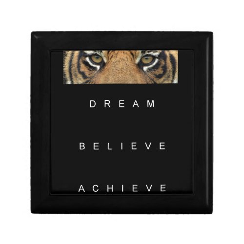 dream believe achieve motivational quote jewelry box