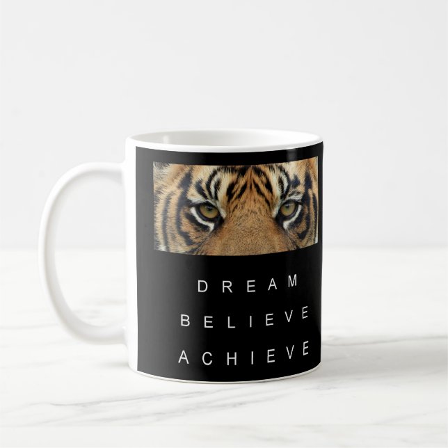 Dream Believe Achieve Motivational Quote Modern Coffee Mug (Left)