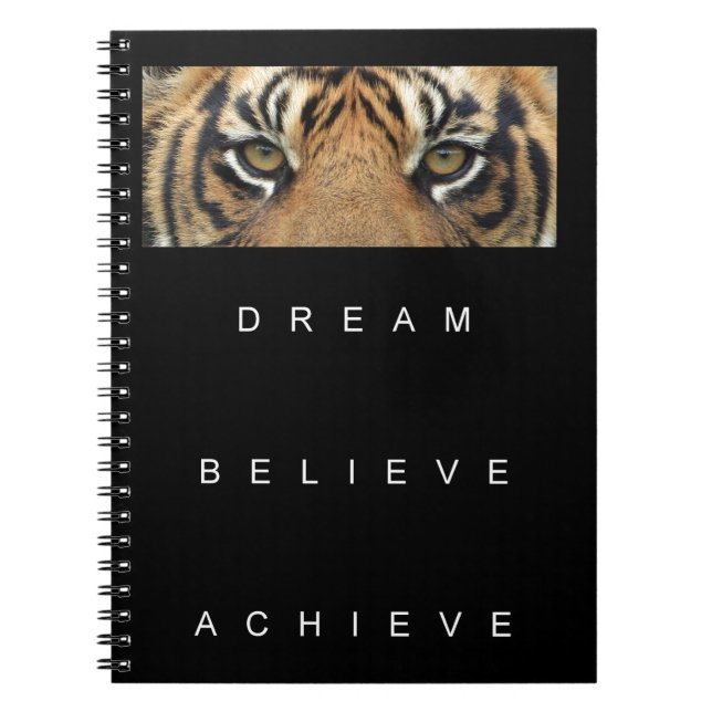 dream believe achieve motivational quote notebook (Front)