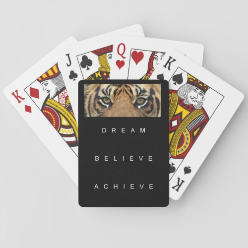 dream believe achieve motivational quote poker cards