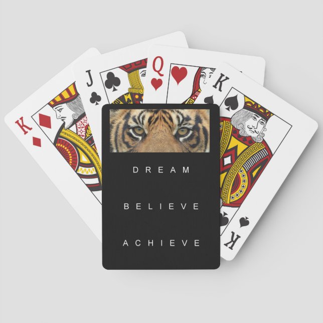 dream believe achieve motivational quote poker cards (Back)