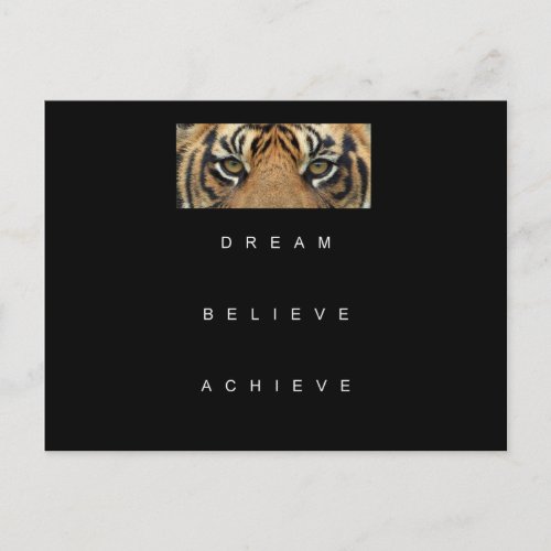 dream believe achieve motivational quote postcard