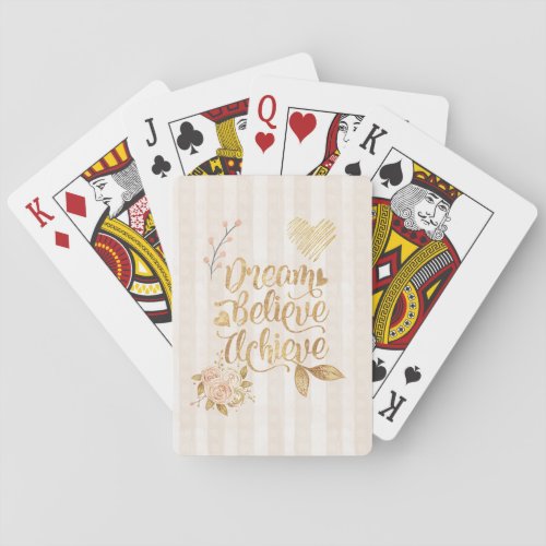 Dream Believe Achieve Playing Cards