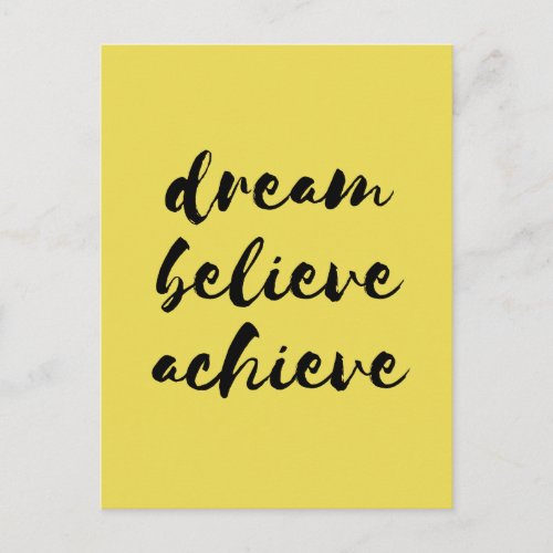 Dream believe achieve postcard
