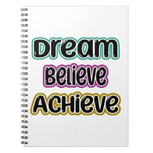 Dream, Believe, Achieve Spiral Photo Notebook